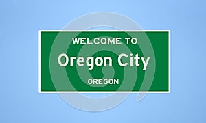 Oregon City, Oregon city limit sign. Town sign from the USA.
