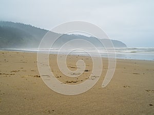 Oregon Coast or Washington State Pacific Ocean Cloudy Landscape