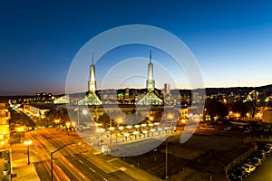 Oregon Convention center at twilight