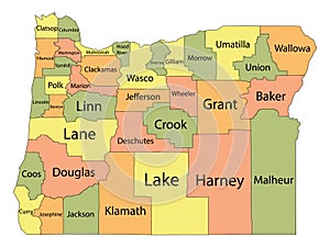 Oregon County Map photo