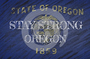 Oregon ,flag illustration. Coronavirus danger area, quarantined country. Stay strong
