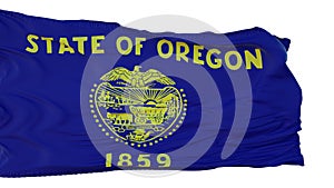 Oregon Flag isolated on white background. 3d illustration