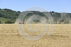 Oregon Grown Rye Grass Harvest in the Willamette Valley, Marion County
