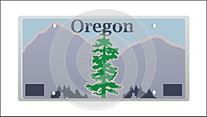 Oregon License Plate photo