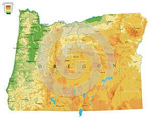 Oregon physical map