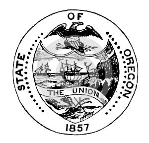 Oregon seal vintage illustration