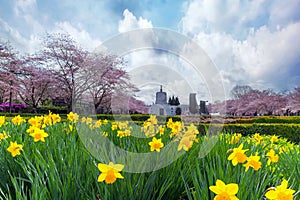 Oregon State Capitol in Spring Season