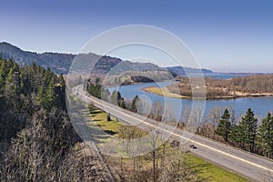 Oregon transportation and landscape Columbia Gorge