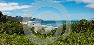 Oregon West coast, United States top view. Ocean landscape at Neahkahnie South viewpoint Natural Area Pacific Northwest