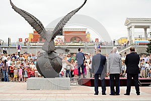 Orel, Russia - August 03, 2016: Eagle statue opening ceremony. P