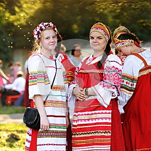 Orel, Russia - June 24, 2016: Turgenev Fest. Girls and women in