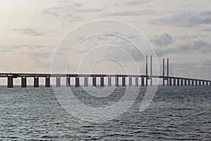 Oresund Bridge between Copenhagen, Denmark and Malmö, Sweden