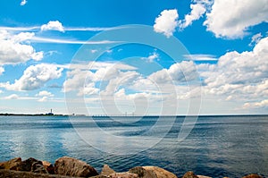 Oresund bridge between Copenhagen and Malmo cities