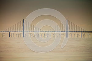 The oresund bridge between denmark and sweden