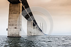 The oresund bridge between denmark and sweden