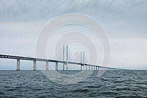The oresund bridge between denmark and sweden