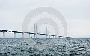The oresund bridge between denmark and sweden
