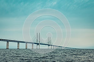 The oresund bridge between denmark and sweden