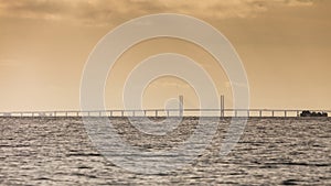 The oresund bridge between denmark and sweden