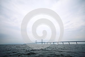 The Oresund bridge between Denmark and Sweden