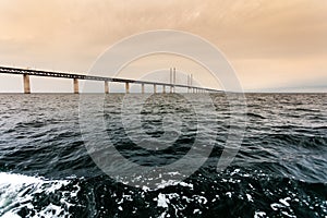 The oresund bridge between denmark and sweden