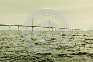 The oresund bridge between denmark and sweden