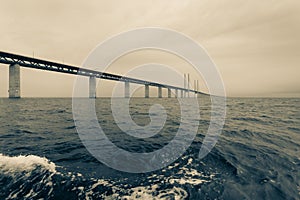 The oresund bridge between denmark and sweden