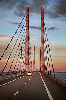 Oresund bridge between Sweden and Denmark