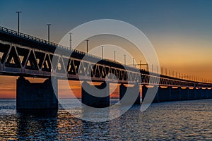 Oresund Bridge - Ã˜resundsbroen, Ã–resundsbron - at twighlight 2