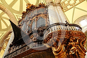 Monumental pipe organ of the metropolitan cathedral in mexico city. photo