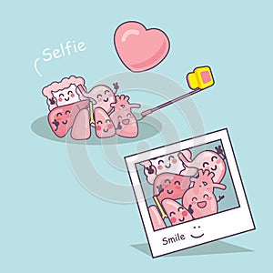 Organ cartoon take selfie