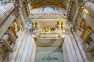 Organ of the church of Santa Agnese in Agone located in Piazza Navona, Rome, Italy