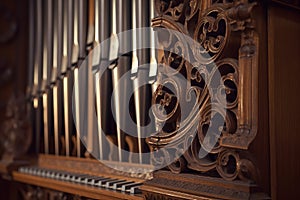 Organ classic orchestral cathedral details. Generate ai