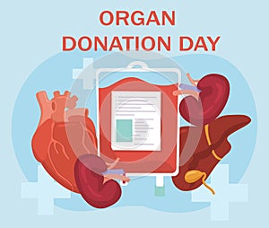 Organ donation day vector concept