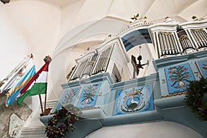 Organ with folkloric motifs