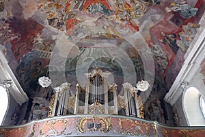 Organ in Our Lady church in Aschaffenburg, Germany