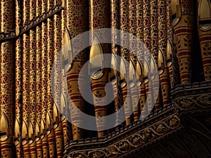 Organ pipes in cathedral