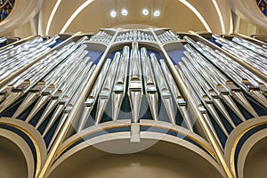 Organ pipes in church