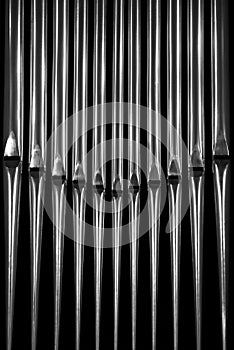 Organ pipes closeup