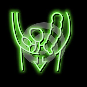 organ prolapse disease neon glow icon illustration