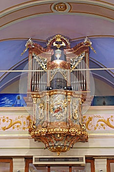 Organ in St George parish church in Gornja Stubica, Croatia photo