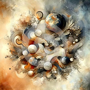 Organic abstract mixed media