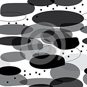 Organic abstract modern black and white seameless pattern.