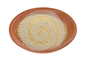 Organic active dry yeast in dish