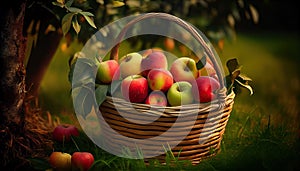 organic apples in the basket