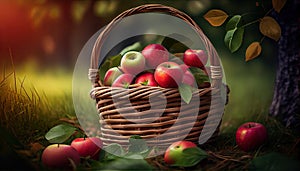 organic apples in the basket