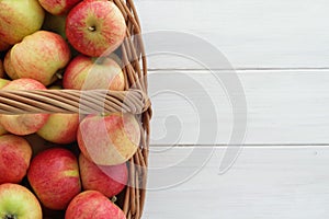 Organic apples in a basket