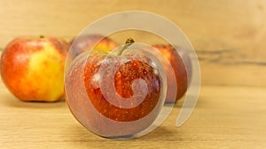 Organic apples in red