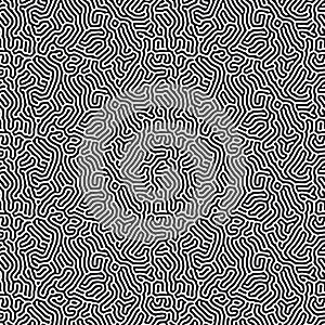 Organic background with rounded lines. Diffusion reaction seamless pattern. Linear design with biological shapes