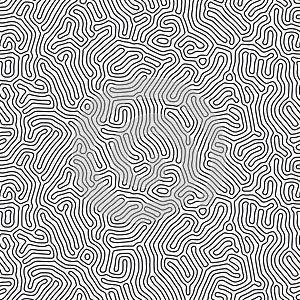 Organic background with rounded lines. Diffusion reaction seamless pattern. Linear design with biological shapes